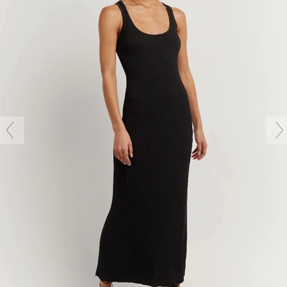 DISSH Victoria dress medium Black Sleeveless ribbed maxi bodycon stretch